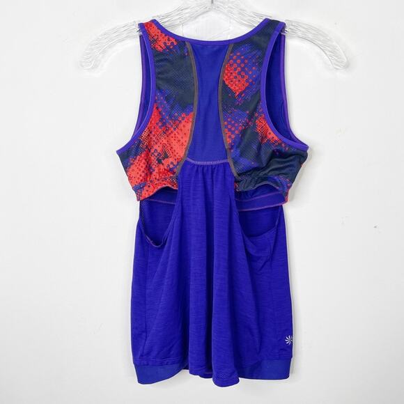 ATHLETA Supercharged 2 in 1 Tank In Elecrto Vibrant Cobalt Athleticwear Top XS - Picture 4 of 4